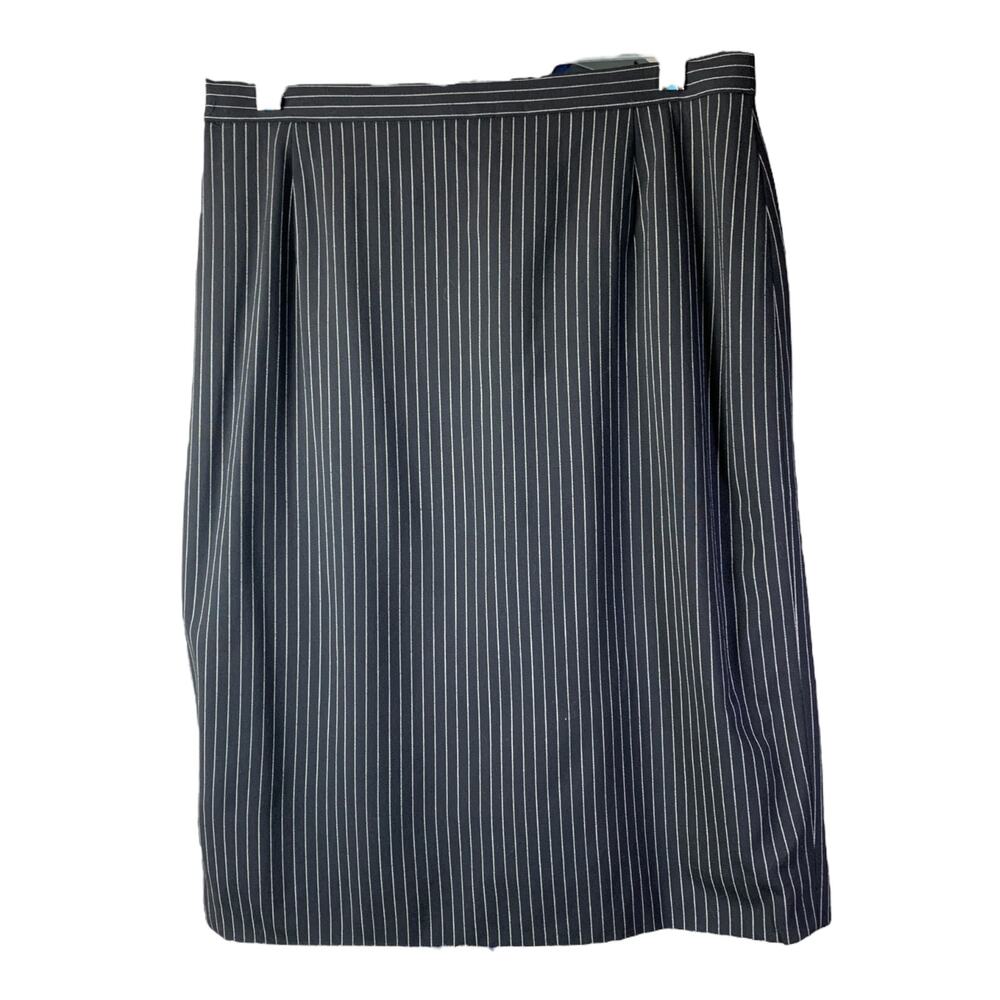 ESCADA‎ Margaretha Ley Pencil Skirt Womens 40 Black White Pinstripe 9" Back Zip